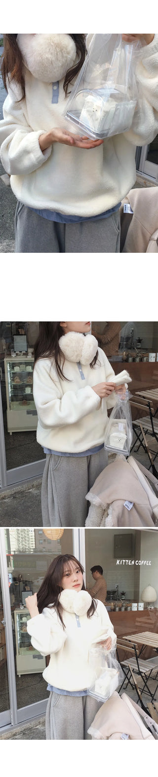 patchwork fleece coat