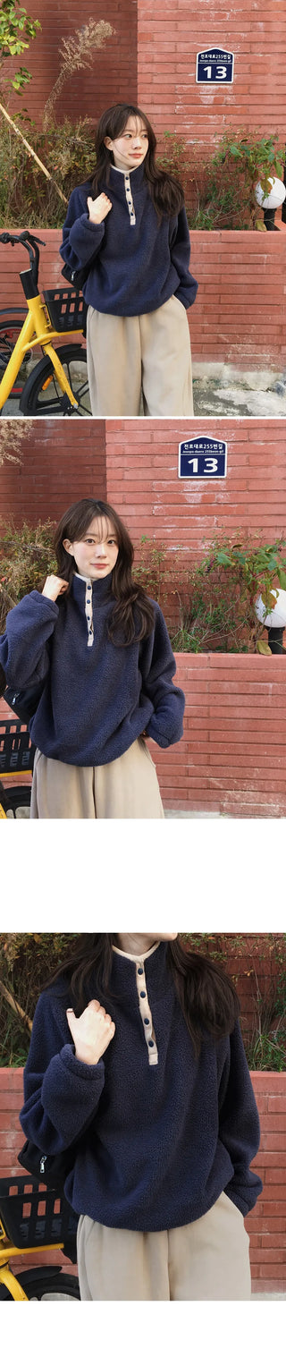 patchwork fleece coat