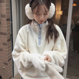 patchwork fleece coat