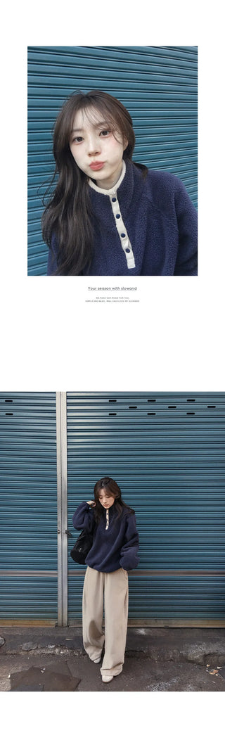 patchwork fleece coat