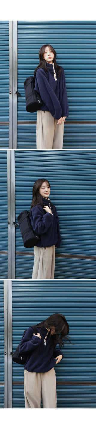 patchwork fleece coat