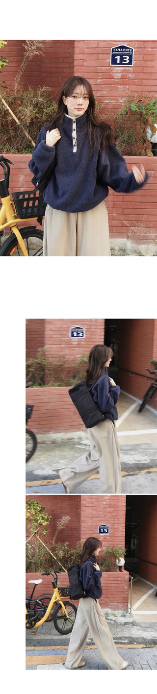 patchwork fleece coat