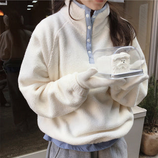 patchwork fleece coat