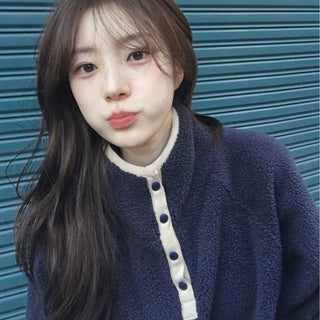 patchwork fleece coat