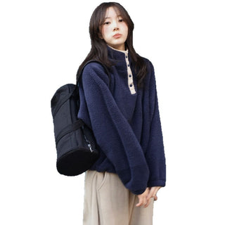 patchwork fleece coat