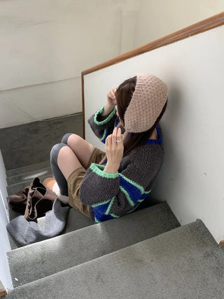 mixed stripe sweater