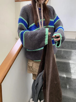 mixed stripe sweater