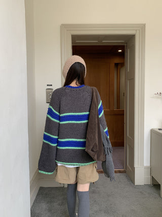 mixed stripe sweater