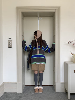 mixed stripe sweater