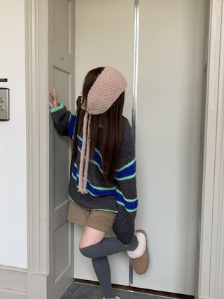 mixed stripe sweater