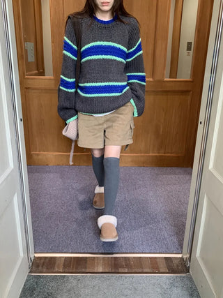 mixed stripe sweater