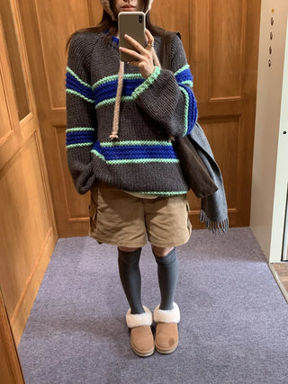 mixed stripe sweater