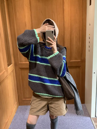 mixed stripe sweater