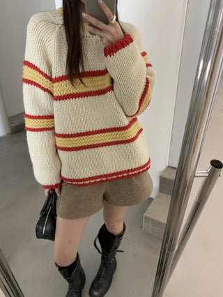 mixed stripe sweater