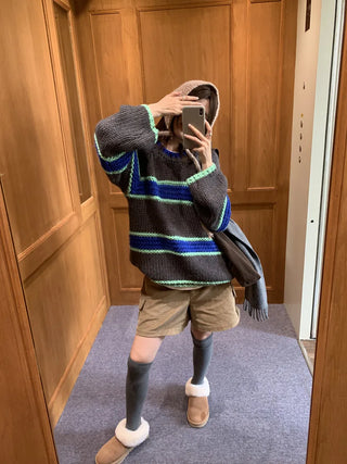 mixed stripe sweater