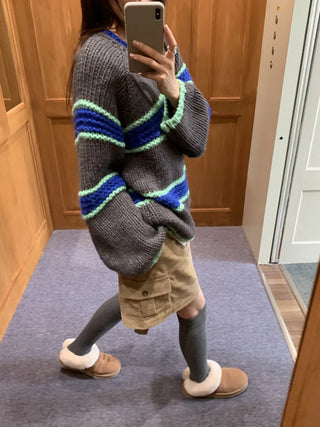 mixed stripe sweater