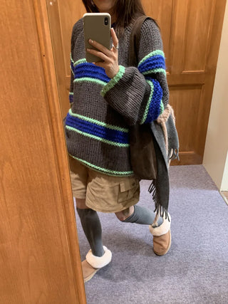 mixed stripe sweater