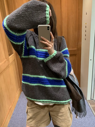 mixed stripe sweater