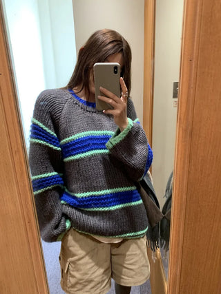 mixed stripe sweater