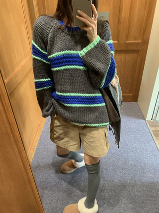 mixed stripe sweater