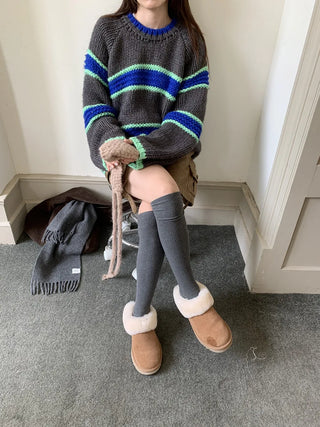 mixed stripe sweater