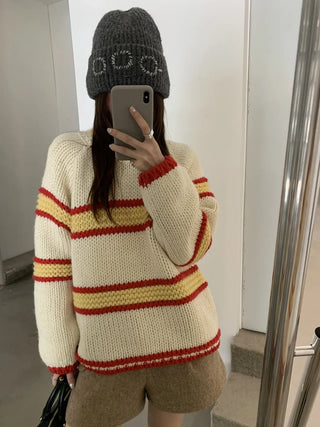 mixed stripe sweater