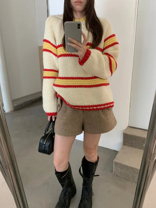 mixed stripe sweater