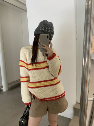 mixed stripe sweater