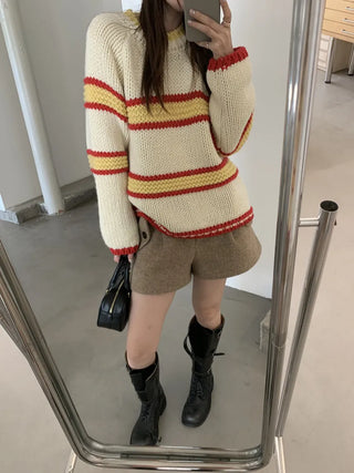 mixed stripe sweater