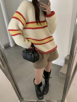 mixed stripe sweater