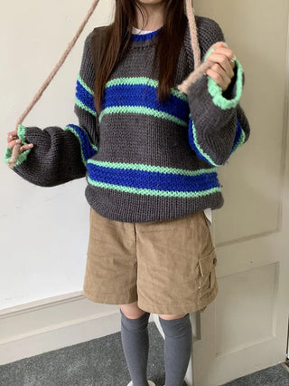 mixed stripe sweater