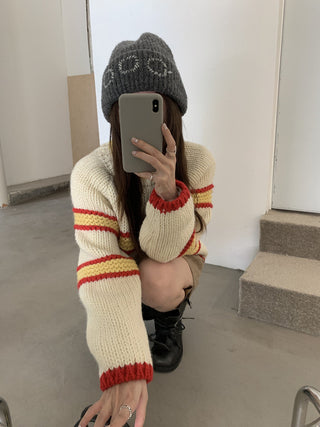 mixed stripe sweater