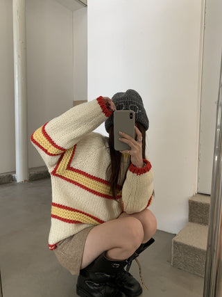 mixed stripe sweater