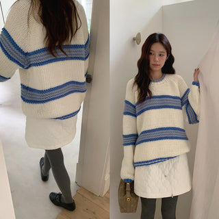 mixed stripe sweater