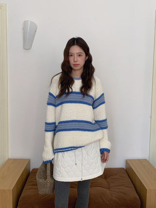 mixed stripe sweater