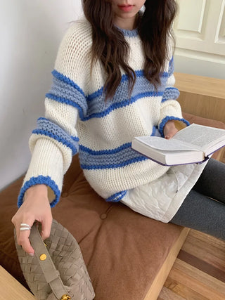 mixed stripe sweater