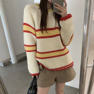 mixed stripe sweater