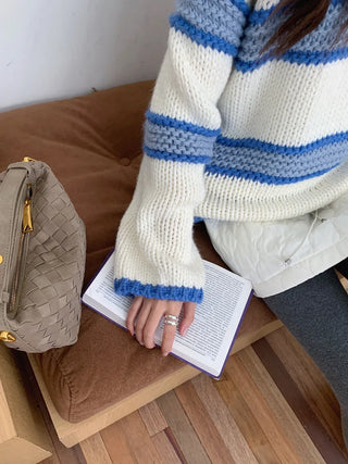 mixed stripe sweater