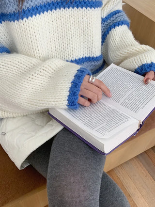 mixed stripe sweater