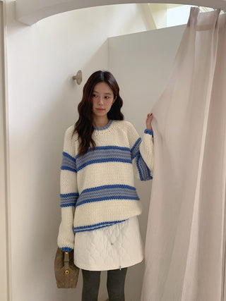 mixed stripe sweater