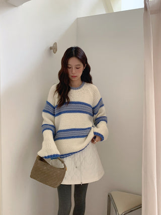 mixed stripe sweater