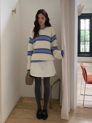 mixed stripe sweater