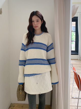 mixed stripe sweater