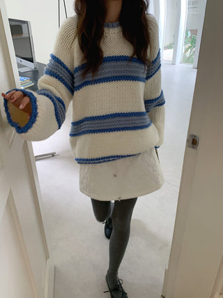 mixed stripe sweater