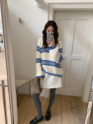 mixed stripe sweater