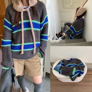 mixed stripe sweater