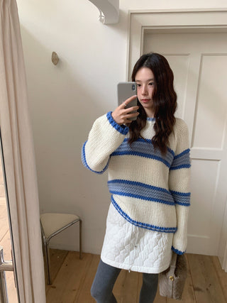 mixed stripe sweater