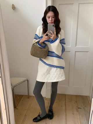 mixed stripe sweater