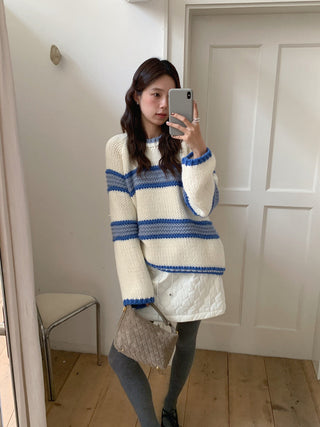 mixed stripe sweater