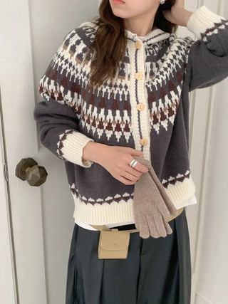 fairisland hood cardigan